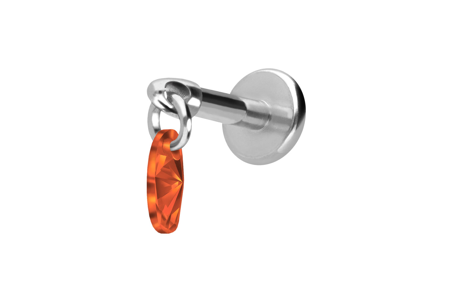 Titan Labret Piercing mit Innengewinde KRISTALLOVAL